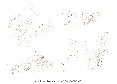 Isolierte Kaffeefarbe Grunge Textur Set von Schokolade Schattierungen Konfetti Illustration Hintergrund