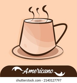 Einzelne Kaffeetasse Kamericano Präsentation Vektor