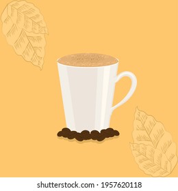 Isolated coffee cup with coffee beans - Vector illustration