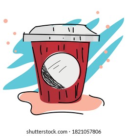 Isolated coffee cup icon. Hot drink - Vector