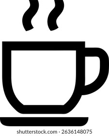 Isolated coffee cup icon, suitable for use as a graphic element.