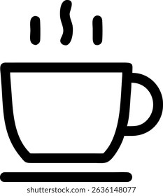 Isolated coffee cup icon, suitable for use as a graphic element or symbol.