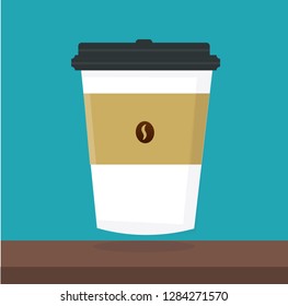 Isolated Coffee Cup on Blue Background.