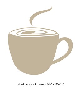 Isolated coffee cup on a white background, Vector illustration