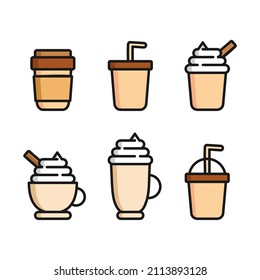 isolated coffee cup simple vector design and pattern background with separated layers