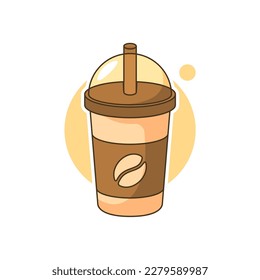 Isolated coffee with cup simple vector logo design