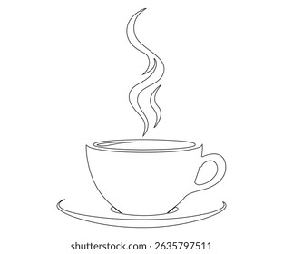 Isolated Coffee Cup Vector – Steam Silhouette in Brown Tones