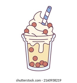 Isolated coffee granita with whipped cream Vector illustration