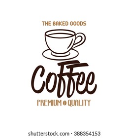 Isolated coffee icon with text on a white background