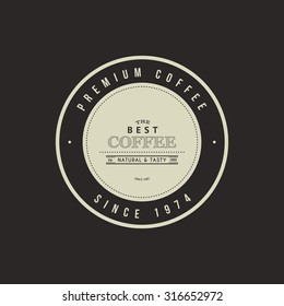 Isolated coffee label on a black background