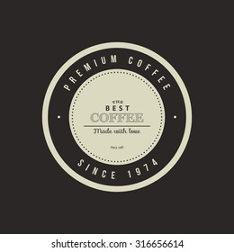 Isolated coffee label on a black background