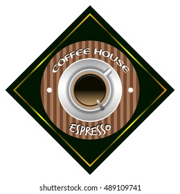 Isolated coffee label on a white background, Vector illustration