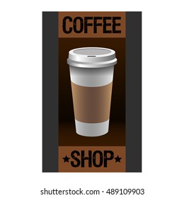 Isolated coffee label on a white background, Vector illustration