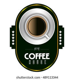 Isolated coffee label on a white background, Vector illustration