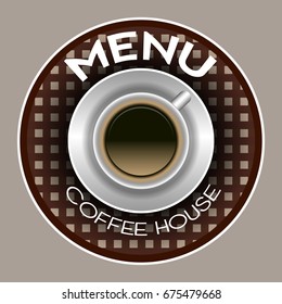 Isolated coffee menu label on a white background. Vector illustration