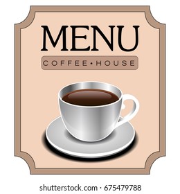 Isolated coffee menu label on a white background. Vector illustration