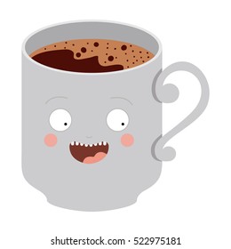 Isolated coffee mug cartoon design