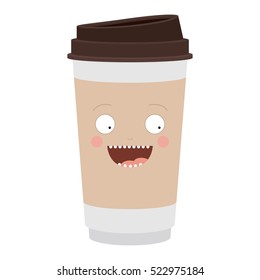 Isolated coffee mug cartoon design