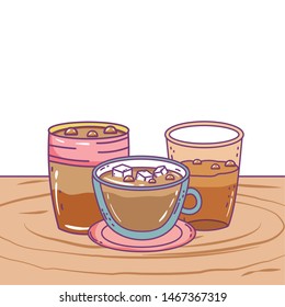 Isolated coffee mug and cup vector design