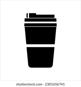 Isolated coffee mug icon. Thermos, takeaway mug.  Editable color. EPS vector file