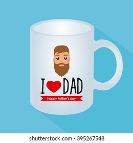 Isolated coffee mug with a male icon and text for father's day celebrations