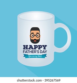 Isolated coffee mug with a male icon and text for father's day celebrations