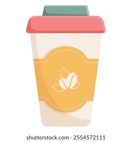 Isolated coffee paper cup in flat style. Coffee icon. Vector illustration