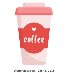 Isolated coffee paper cup in flat style. Coffee icon. Vector illustration