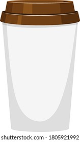 Isolated coffee paper cup on white background illustration
