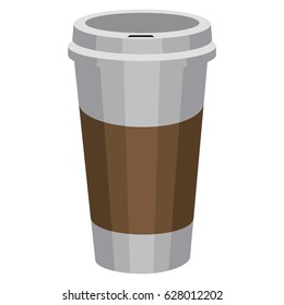 Isolated coffee plastic cup on a white background, Vector illustration