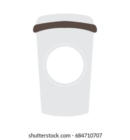 Isolated coffee plastic up on a white background, Vector illustration