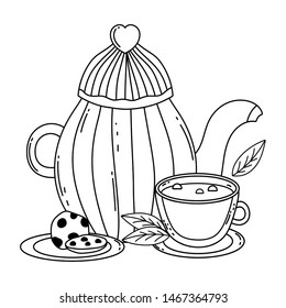 Isolated coffee pot and cup vector design