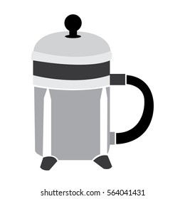 Isolated coffee pot on a white background, Vector illustration