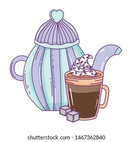 Isolated coffee pot vector design