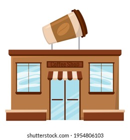 Isolated coffee shop building. Building icon - Vector