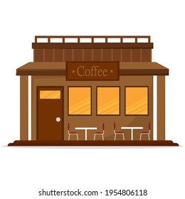 Isolated coffee shop building. Building icon - Vector