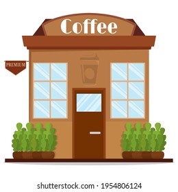 Isolated coffee shop building. Building icon - Vector