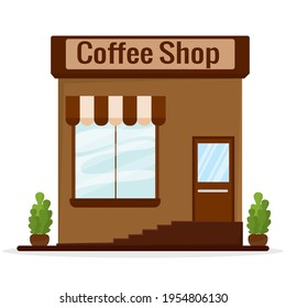 Isolated coffee shop building. Building icon - Vector