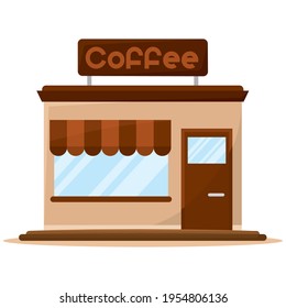 Isolated coffee shop building. Building icon - Vector