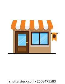 Isolated coffee shop stock illustration