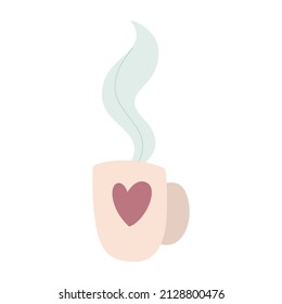 Isolated coffee or tea cup icon Hot drink Vector