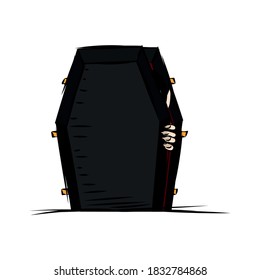 Isolated coffin decorative halloween october icon- Vector