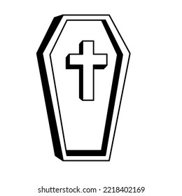 Isolated coffin draw hallowen vector illustration