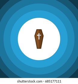 Isolated Coffin Flat Icon. Casket Vector Element Can Be Used For Casket, Coffin, Dead Design Concept.