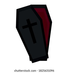 Isolated coffin halloween october scary icon- Vector