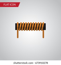 Isolated Coil Copper Flat Icon. Bobbin Vector Element Can Be Used For Bobbin, Coil, Copper Design Concept.
