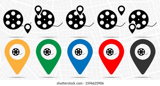 Isolated coil icon in location set. Simple glyph, flat illustration element of cinema theme icons