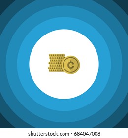 Isolated Coin Flat Icon. Cash Vector Element Can Be Used For Cash, Shiner, Coin Design Concept.