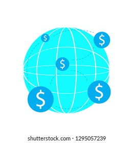 Isolated coin icons connected. Vector illustration design