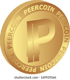 isolated coin of Peercoin - cryptocurrency